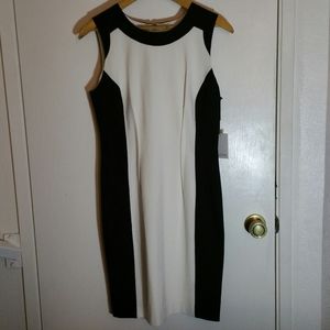 Calvin Klein sleeveless sheath colourblock dress